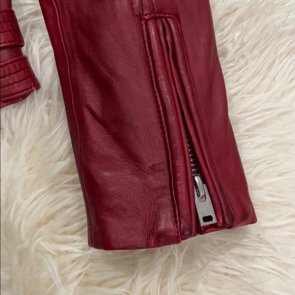 Iro Han burgundy red leather jacket size 40 - Picture 12 of 16